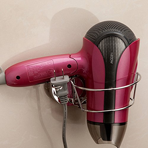 SOONHUA Vacuum Haartrocknerhalter Wandhalterung Haartrockner Einhängegestell Veranstalter, Saugnapf Sucke Aluminium Stahl Fönhalter - 6