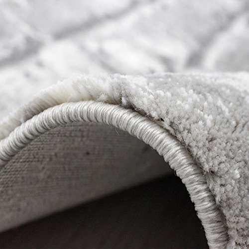 Moderner Designer Teppich Stein Optik Mauer Muster Strapazierfähig in Grau – VIMODA; Maße: 80×150 cm - 3