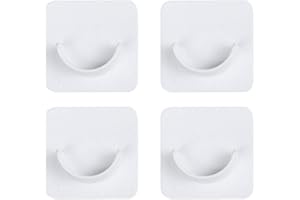 DSFSAEG Curtain Rod Holder,Closet Pole Sockets U Shape Closet Rod Bracket Self Adhesive Plastic Hook Wardrobe Rail End Supports(4pcs)