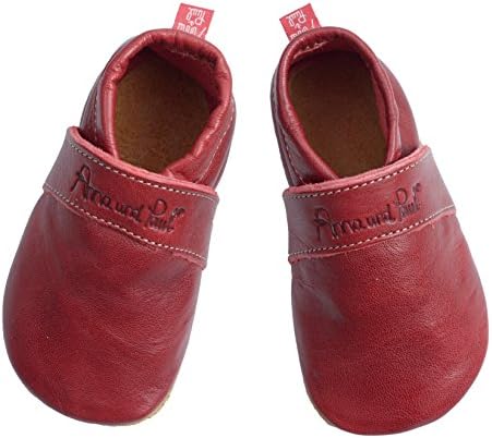 Anna & Paul First Shoes UNI Grey Leather soled Shoes/Slippers Red Size: 1