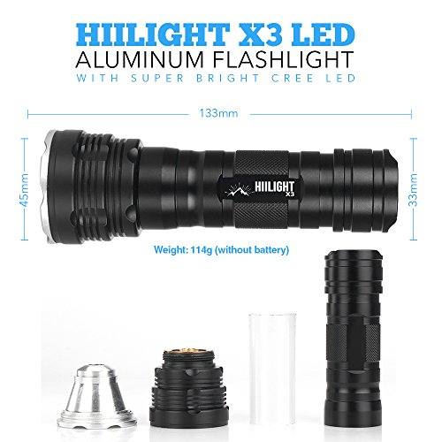 HIILIGHT LED Taschenlampe X3000 – XM-L2 Flashlight Extra Hell - 2