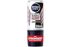 ‎NIVEA MEN NIVEA MEN Black & White Max Protection Roll-On (50ml), Herren Deodorant mit 0% Alkohol, 48h Anti-Transpirant für Männer, Roll On Deo, Maximaler Schutz
