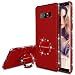 Produktbild Samsung Galaxy Note 8 Hülle Glitzer,Handyhülle Galaxy Note 8 Mädchen Diamant Mädchen Ultra Dünn Soft Handyhülle Matt mit Ringhalter Ständer Frauen Case Hülle für Galaxy Note 8 (rot)