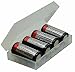 Produktbild 4x CR123 A Li-ion Akku mit 3,7 Volt, 760mAh Kapazität inkl. akkupilot AkkuBox ideal für Überwachungskamera Arlo, LED-Taschenlampen