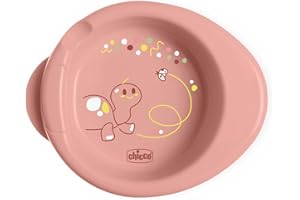 Chicco Piatto Pappa Calda per Bebè e Bambini, Piatto Termico per Pappa con Serbatoio Acqua Calda, Piattino Pappa Svezzamento con Base Antiscivolo e Design Ergonomico, 0% BPA, 6+ Mesi, Rosa