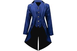 Crubelon Men‘s Steampunk Vintage Jacket Gothic Victorian Frock Coat Uniform