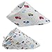 Set Of 2 Baby Cute Bandana Drool Bibs Unisex Cotton ( Bus & Pattern )