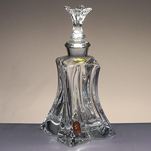 la galaica Crystal carafe - whiskey decanter - for whiskey or liquor - Bohemia - FLORALE collection - nozzle in 925 sterling silver - 5,12x5,12x10,6 in.
