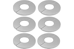 GYSRXS 6 Stück 22mm Selbstklebende Ventilloch Wasserhahn Abdeckung Geteilte Rohrabdeckungen Edelstahl Verwendet für Wasserhahnventil Badezimmer(Silber)