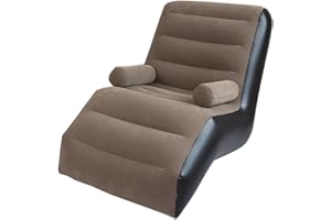 Fenteer Sofá Hinchable Ergonómico para Descanso en Casa, marrón, Individual