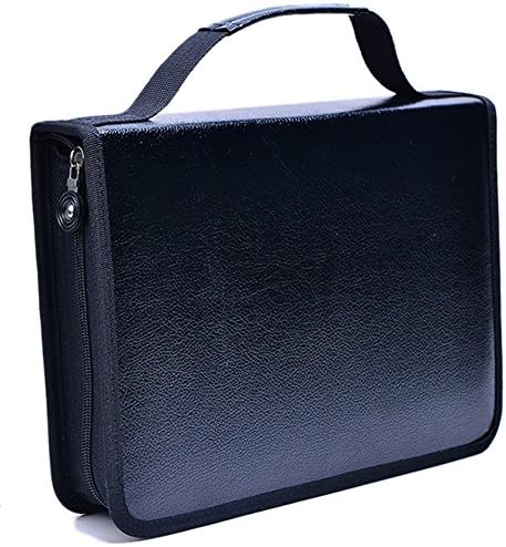 120 Slots Colored Pencil Organizer, Deluxe PU Leather Pencil Case Holder (Black)