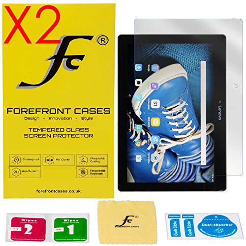 Forefront Cases® [HD KLARHEIT] Gehärtetes Glas Bildschirm Schutz Protektor Folie für Lenovo Tab 2 A10-70 25,7 cm (10,1 Zoll Full HD IPS) Media Tablet / Tab 2 A10-70F 25,7 cm [ULTRA DÜNN nur 0.3mm] - 2ER PACK