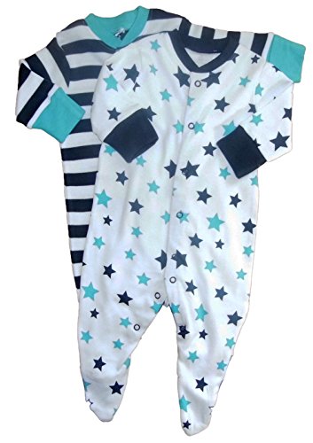 Baby Boy Cotton Sleepsuits Set of two Exstore N*XT (Newborn Stripe and Stars)