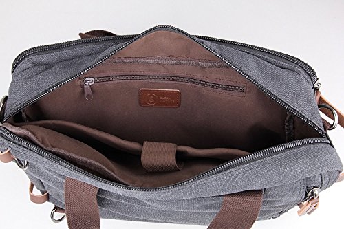 loietnt Unisex Damen Herren Laptop Umhängetasche Cabrio Universal Vintage Leinwand Laptop-Rucksack und Handtasche, Schule Rucksack/Büchertasche/Tagesrucksack/Wandern/ - 7
