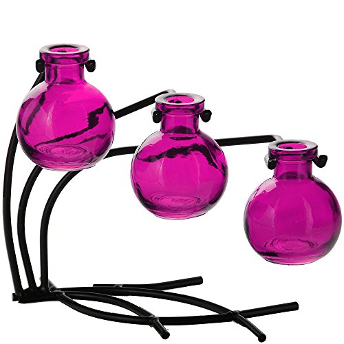Preisvergleich Produktbild Couronne Co. COURM50407100 Fuchsia Casablanca Vase Set by couronne