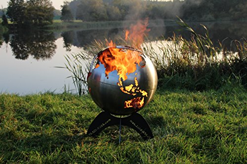 BlazeBall Feuerkugel „Weltkugel“ 60 cm Feuerschale mit Ständer - 3