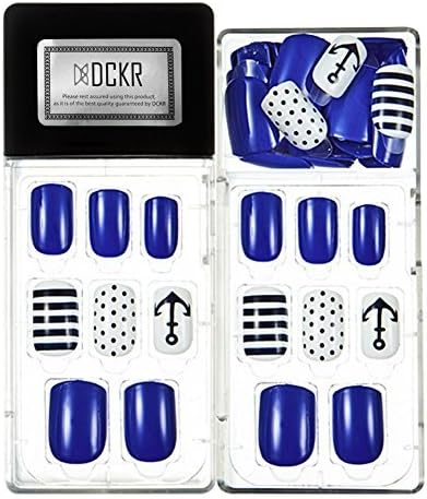 DCKR Magic Of Press Gel Nail Polish True 3 Sec Finish - Emerald Blue Color Cute Design Half False Manicure Tip