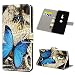 Produktbild Edauto Sony Xperia XZ3 Hülle Leder Case Schutzhülle Wallet Flipcase PU Handyhülle Handytasche Schale Geldbörse Karteneinschub Magnetverschluß Ständer Klapptasche Tasche Schmetterling