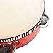 keepingup 1 Piece Musical Tambourine Wooden Drum Rattles for Baby Education Toy Red
