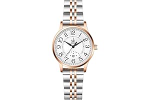 SHENGKE SK Business Classic - Reloj elegante para mujer con correa de acero inoxidable de piel auténtica
