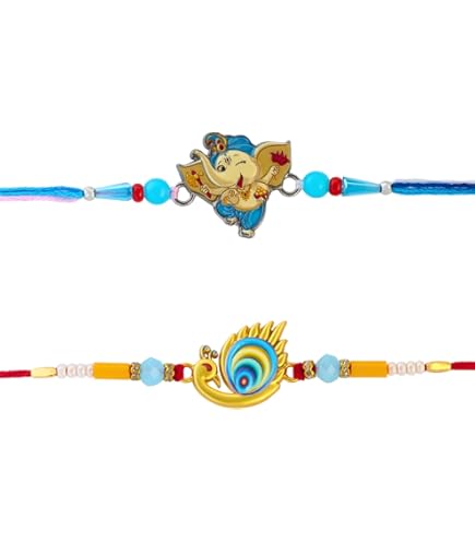 Set De Rakhi Traditionnel Indien - 4 Bracelets Avec œil Malin, Pour Frère, Belle-sœur, Famille