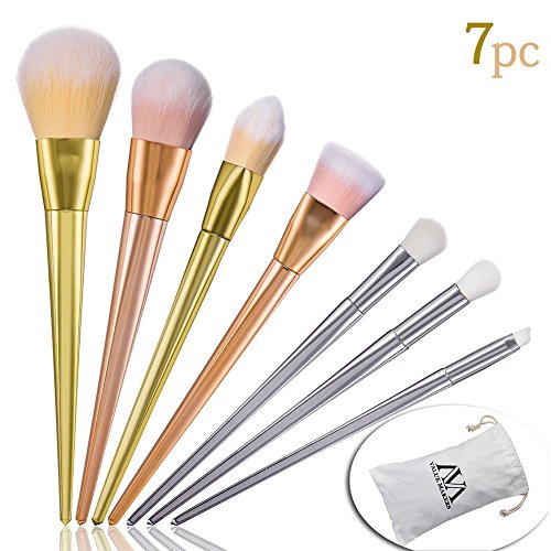 Make Up Pinsel Set, VALUE MAKERS® 7PCS Profi Kabuki Kosmetik Pinsel für Eyeliner Powder Concealer mit Etui