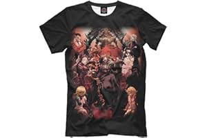 Jiumaocleu Camisas de anime Overlord Merch Albedo Ainz Ooal vestido 3D impreso camiseta de verano camiseta de manga corta para adultos