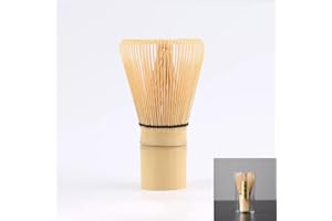 WSELTRIUM Frusta matcha in bambù naturale, fruste per matcha tradizionale fatta a mano, matcha kit cerimonia giapponese, frusta bambù tè matcha per la cerimonia del tè, la bevanda 100 denti