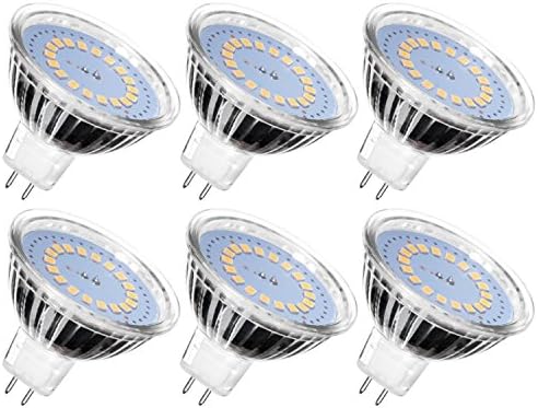 LuminWiz MR16 LED Light Bulbs with GU5.3 Base 35W Equivalent Halogen Replacement 12V LED Recessed Lighting, 350lm, 120° Beam Angle, 3000K Warm White, 6-Pack