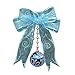 Produktbild Jia Meng Weihnachten Ornament Gaze Bogen Farbe Ball Band anhänger Bunte Mesh Bogen Band Weihnachtsbaum Kleine Anhänger Hause Fenster Dekoration (23x22CM, Blue)