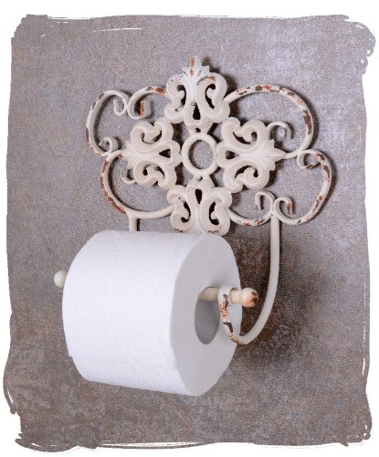 TOILETTENPAPIERHALTER WEISS WC ROLLENHALTER SHABBY CHIC PALAZZO EXCLUSIV - 2
