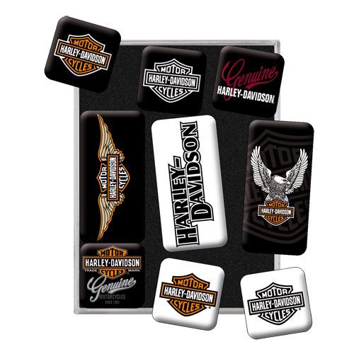 Nostalgic-Art 83036 Harley-Davidson Logos, Magnet-Set, 9-teilig - 2