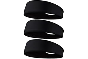 Aczyqws Headbands for Men, 3-Pack Sweat Wicking Men's Headbands, Mens Sport Headbands for Running, Non-Slip, Breathable