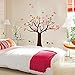 TODEAL Pretty Bedroom Colorful Flowers Butterfly Owls Birds Around Tree Nursery Wall Art Stickers Decal Home Decor Decorate Removable for Nursery Baby Girls Kid's Room