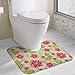 Produktbild best gift Death In Paradise 2 Kahki_3536 Bath Rug, Microfiber Anti-Bacterial U-Shaped Toilet Floor Rug Shower Mat Shaggy Non Slip Bathroom Carpet 19" X 16"