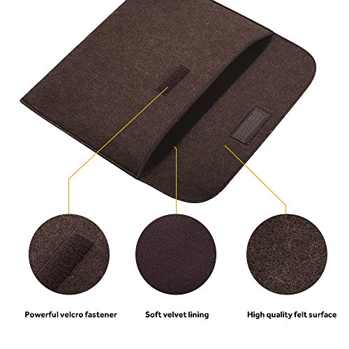  Upgedatet  EasyAcc 13 3 Zoll Macbook Air Pro Retina 12 9 Zoll iPad Pro Laptop-Tasche Filz Sleeve H  lle Ultrabook Kaffeebraun