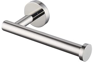 Live4Gadgets Chrome Stainless Steel Toilet Roll Holder Paper Holder Dispenser Screws Mounting for Bathroom and Kitchen Accessory Round Silver Contemporary 304 Stainless Polished Steel