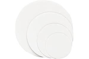 Gcardist 32 Packs Cake Boards Round 15.2/20.3/25.4/30.5cm White Cake Circles Rounds Base Food-Grade Cardboard Cake Plate（4 Size/8pcs Each,Thinner But Stronger）