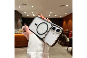 LuxuryKase Frosted Clear Mag-Safe Case for iPhone 17 | Translucent Matte Back | Soft TPU Bumper + Hard PC Back | Raised Camera Protection | Wireless Charging Compatible - Black