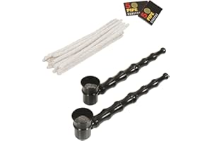 YiTenn Pfeife Set, 2 stück Mini Metall Zigarette Pfeifen+ 10 stück Edelstahlsiebe +20 stückReinigungsstab, Leicht zu Reinigen Abnehmbare Pfeife (Schwarz+Schwarz)