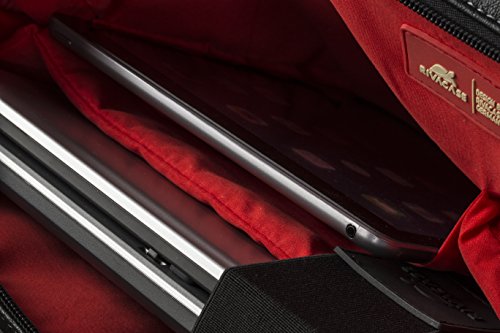 RIVACASE Tasche f  r Laptops bis 15 6    - Elegante Schultertasche f  r Damen aus hochwertigen PU-Leder und viel Stauraum - Schwarz