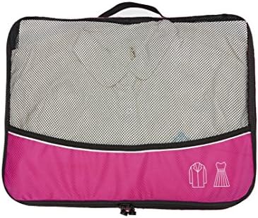 Packing Cube Travel Packing Organisers Essential Bags-in-Bag Luggage Storage Bags Large (Rosy)