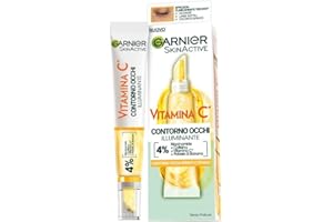 Garnier SkinActive Contorno Occhi Illuminante, Vitamina C, Per uno Sguardo Più Fresco e Riposato, Antirughe, 15 ml