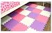 Menu Life Soft Play Mats for Kids Pure Colour EVA Foam Mats Flooring Jiasaw Puzzle Mats (16pcs, White & Purple & Pink)