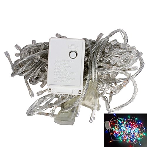 Flexible Cooper Draht LED String Weihnachtsbeleuchtung 100 LEDs 33ft / 10m, biegsame Fee Sternenhimmel leuchten DIY Festival Dekor Farbwechsel für WeihnachtenFerienhaus Party Hochzeitsveranstaltungen im freien (Buntes Licht) - 5