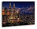 Produktbild Kuala Lumpur in Malaysia bei Nacht Format: 80x60 als Leinwand, Motiv fertig gerahmt auf Echtholzrahmen, Hochwertiger Digitaldruck mit Rahmen, Kein Poster oder Plakat