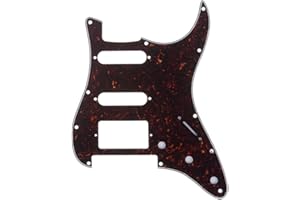 Musiclily Pro 11 Fori Stile Moderno HSS Chitarra Battipenna Strat Pickguard per Fender American/Mexican Standard Stratocaster con Floyd Rose Ponte Cut,4 strati Tartarugato