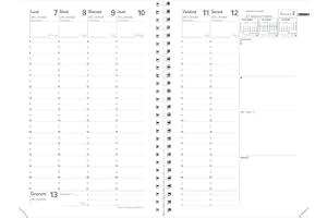 Quo Vadis - Recharge Agenda - Spiralé - 2026 - Ministre S - Semainier Planning - Français - 13 mois de décembre à décembre - 16x24 cm - Papier Clairefontaine blanc - Fabrication française