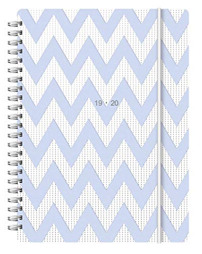 Letts - Agenda escolar 19/20 con diseño de patrón en forma de V (tamaño A5, vista semanal), color azul