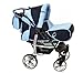 3-in-1 Travel System incl. Baby Pram with Swivel Wheels, Car Seat, Pushchair & Accessories, Navy Blue & Blue